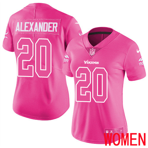 Minnesota Vikings #20 Limited Mackensie Alexander Pink Nike NFL Women Jersey Rush Fashion